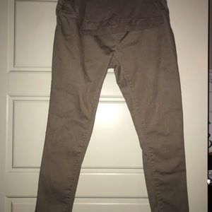 Khaki maternity full panel jeggings
